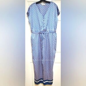 Blue Patterned Jumpsuit